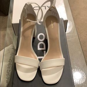 Aldo eteisa white heels
